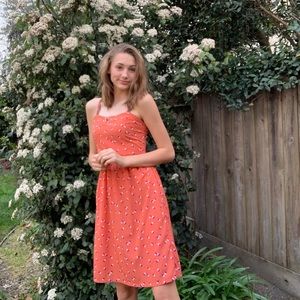 Old Navy coral spaghetti strap knee length dress